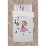 Mekta Home Bebek ve Çocuk Odası Kelebekli Prenses Kız Desenli Nevresim Takımı - Renkli - 160 x 230 cm