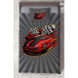 Mekta Home Bebek ve Çocuk Odası Kırmızı Mcqueen Desenli Yatak Örtüsü - Renkli - 140 x 220 cm