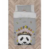 Mekta Home Bebek Ve Çocuk Odası Kızılderili Panda Desenli Nevresim Takımı