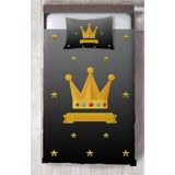 Mekta Home Bebek ve Çocuk Odası Kral Taç Desenli Yatak Örtüsü - Renkli - 140 x 220 cm