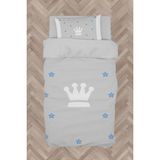 Mekta Home Bebek ve Çocuk Odası Kral Tacı ve Yıldız Desenli Nevresim Takımı - Renkli - 160 x 230 cm