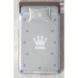Mekta Home Bebek ve Çocuk Odası Kral Tacı ve Yıldız Desenli Yatak Örtüsü - Renkli - 140 x 220 cm