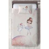 Mekta Home Bebek ve Çocuk Odası Kuğu ve Balerin Desenli Yatak Örtüsü - Renkli - 140 x 220 cm