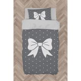 Mekta Home Bebek ve Çocuk Odası Kurdele Desenli Gri Nevresim Takımı - Renkli - 160 x 230 cm
