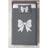Mekta Home Bebek ve Çocuk Odası Kurdele Desenli Gri Yatak Örtüsü - Renkli - 140 x 220 cm