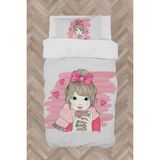 Mekta Home Bebek ve Çocuk Odası Kurdeleli Kız Desenli Nevresim Takımı - Renkli - 160 x 230 cm