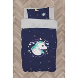 Mekta Home Bebek ve Çocuk Odası Lacivert Unicorn Desenli Nevresim Takımı - Renkli - 160 x 230 cm