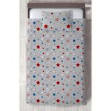 Mekta Home Bebek ve Çocuk Odası Mavi Kırmızı Yıldız Desenli Yatak Örtüsü - Renkli - 140 x 220 cm
