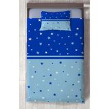 Mekta Home Bebek ve Çocuk Odası Mavi Lacivert Yıldız Desenli Yatak Örtüsü - Renkli - 140 x 220 cm