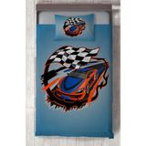 Mekta Home Bebek ve Çocuk Odası Mavi Mcqueen Deseli Yatak Örtüsü - Renkli - 140 x 220 cm