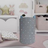 Mekta Home Bebek ve Çocuk Odası Mavi ve Beyaz Yıldız Desenli Çerçeveli Oyuncak Sepeti - Renkli