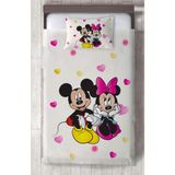 Mekta Home Bebek ve Çocuk Odası Mickey ve Minnie Mause Desenli Yatak Örtüsü - Renkli - 140 x 220 cm