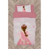 Mekta Home Bebek ve Çocuk Odası Örgülü Saçlı Kız Desenli Nevresim Takımı - Renkli - 160 x 230 cm
