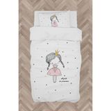Mekta Home Bebek ve Çocuk Odası Örgülü Saçlı Prenses Kız Desenli Nevresim Takımı - Renkli - 160 x 230 cm