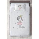 Mekta Home Bebek ve Çocuk Odası Örgülü Saçlı Prenses Kız Desenli Yatak Örtüsü - Renkli - 140 x 220 cm