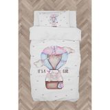 Mekta Home Bebek ve Çocuk Odası Pembe Uçan Balon Desenli Nevresim Takımı - Renkli - 160 x 230 cm