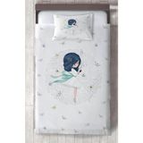 Mekta Home Bebek ve Çocuk Odası Prenses Kız ve Renkli Kelebek Desenli Yatak Örtüsü - 140 x 220 cm