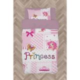 Mekta Home Bebek Ve Çocuk Odası Princess Desenli Pembe Nevresim Takımı