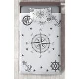 Mekta Home Bebek ve Çocuk Odası Pusula Desenli Yatak Örtüsü - Renkli - 140 x 220 cm