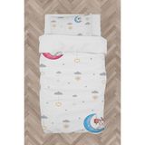 Mekta Home Bebek ve Çocuk Odası Renkli Ay ve Tavşan Desenli Nevresim Takımı - 160 x 230 cm