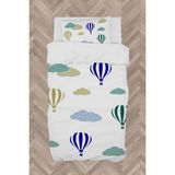 Mekta Home Bebek ve Çocuk Odası Renkli Bulut ve Uçan Balon Desenli Nevresim Takımı - 160 x 230 cm