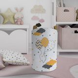 Mekta Home Bebek ve Çocuk Odası Renkli Üç Balonlu Yıldız Desenli Oyuncak Sepeti 45 cm Boyut