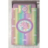 Mekta Home Bebek ve Çocuk Odası Renkli Unicorn Desenli Yatak Örtüsü - 140 x 220 cm