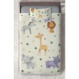 Mekta Home Bebek ve Çocuk Odası Safari Desenli Yatak Örtüsü - Renkli - 140 x 220 cm