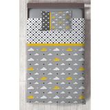 Mekta Home Bebek ve Çocuk Odası Sarı Filli Balon Çerçeveli Yatak Örtüsü - Renkli - 140 x 220 cm
