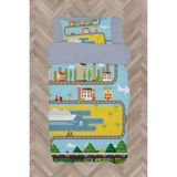 Mekta Home Bebek ve Çocuk Odası Şehir Desenli Nevresim Takımı - Renkli - 160 x 230 cm
