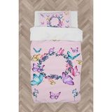Mekta Home Bebek ve Çocuk Odası Seksek ve Kelebek Desenli Pembe Nevresim Takımı - Renkli - 160 x 230 cm
