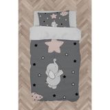 Mekta Home Bebek ve Çocuk Odası Seksekli Uçan Fil Desenli Nevresim Takımı - Renkli - 160 x 230 cm