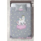 Mekta Home Bebek ve Çocuk Odası Seksekli Unicorn Desenli Yatak Örtüsü - Renkli - 140 x 220 cm