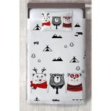 Mekta Home Bebek ve Çocuk Odası Sevimli 3'lü Ayı ve Yol Desenli Yatak Örtüsü - Renkli - 140 x 220 cm