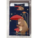 Mekta Home Bebek ve Çocuk Odası Sevimli Ayıcık Desenli Yatak Örtüsü - Renkli - 140 x 220 cm