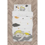 Mekta Home Bebek ve Çocuk Odası Sevimli Uyuyan Ayı Desenli Nevresim Takımı - Renkli - 160 x 230 cm