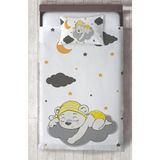 Mekta Home Bebek ve Çocuk Odası Sevimli Uyuyan Ayı Desenli Yatak Örtüsü - Renkli - 140 x 220 cm