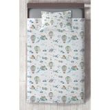 Mekta Home Bebek ve Çocuk Odası Soft Uçan Balonlar Desenli Yatak Örtüsü - Renkli - 140 x 220 cm