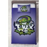 Mekta Home Bebek ve Çocuk Odası T-Rex Desenli Yatak Örtüsü - Renkli - 140 x 220 cm