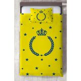 Mekta Home Bebek ve Çocuk Odası Taç ve Çelenk Desenli Sarı Yatak Örtüsü - Renkli - 140 x 220 cm