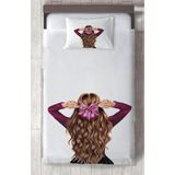 Mekta Home Bebek ve Çocuk Odası Tatlı Prenses Kız Desenli Yatak Örtüsü - Renkli - 140 x 220 cm