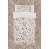 Mekta Home Bebek ve Çocuk Odası Tavşan ve Çadır Deseli Nevresim Takımı - Renkli - 160 x 230 cm