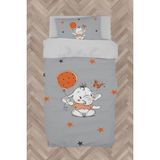 Mekta Home Bebek ve Çocuk Odası Turncu Filli Balon Desenli Nevresim Takımı - Renkli - 160 x 230 cm