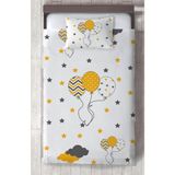 Mekta Home Bebek ve Çocuk Odası Üç Balonlu Seksek Desenli Yatak Örtüsü - Renkli - 140 x 220 cm
