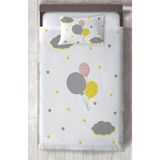 Mekta Home Bebek ve Çocuk Odası Üç Renkli Balon Desenli Yatak Örtüsü - 140 x 220 cm