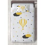 Mekta Home Bebek ve Çocuk Odası Uçan Balon Desenli Yatak Örtüsü - Renkli - 140 x 220 cm