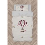 Mekta Home Bebek ve Çocuk Odası Uçan Balon ve Yıldızlar Desenli Nevresim Takımı - Beyaz - 160 x 230 cm