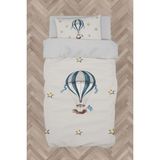 Mekta Home Bebek ve Çocuk Odası Uçan Balon ve Yıldızlar Desenli Nevresim Takımı - Renkli - 160 x 230 cm