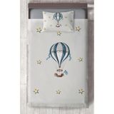 Mekta Home Bebek ve Çocuk Odası Uçan Balon ve Yıldızlar Desenli Yatak Örtüsü - Beyaz - 140 x 220 cm