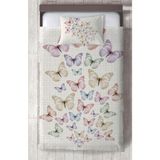 Mekta Home Bebek ve Çocuk Odası Uçan Kelebek Desenli Yatak Örtüsü - Renkli - 140 x 220 cm